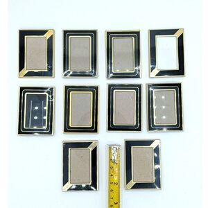 Vintage 10pc Mini Frames 2.5-inch Black and Gold Photo